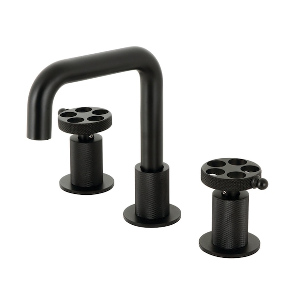Widespread Bathroom Faucet with Push PopUp, Matte Black